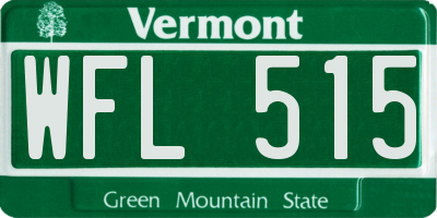 VT license plate WFL515