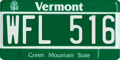 VT license plate WFL516