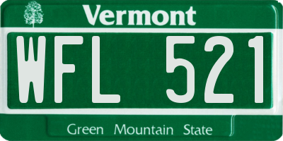 VT license plate WFL521