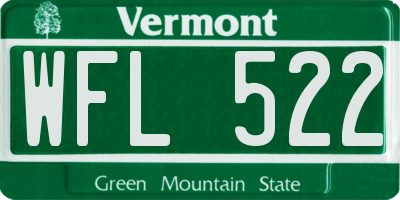 VT license plate WFL522