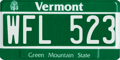 VT license plate WFL523