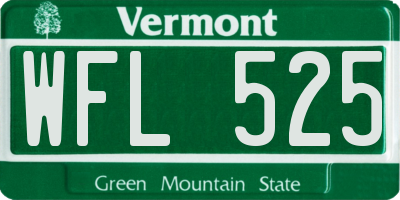 VT license plate WFL525