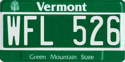 VT license plate WFL526