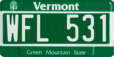 VT license plate WFL531
