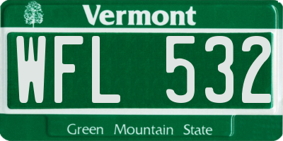 VT license plate WFL532