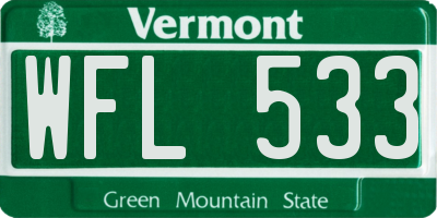 VT license plate WFL533