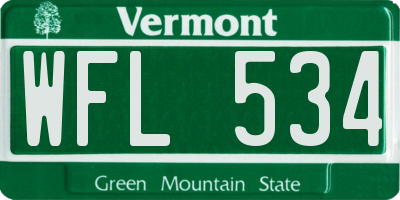 VT license plate WFL534