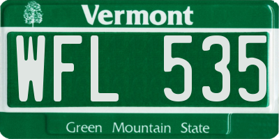 VT license plate WFL535