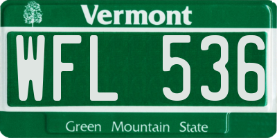 VT license plate WFL536