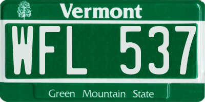 VT license plate WFL537