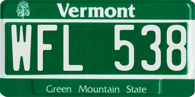 VT license plate WFL538