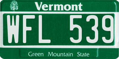 VT license plate WFL539