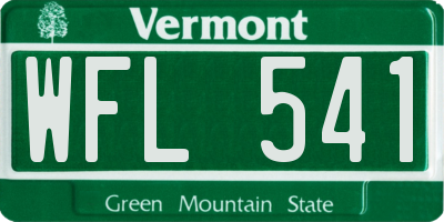 VT license plate WFL541
