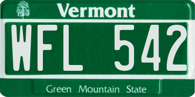VT license plate WFL542