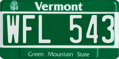 VT license plate WFL543