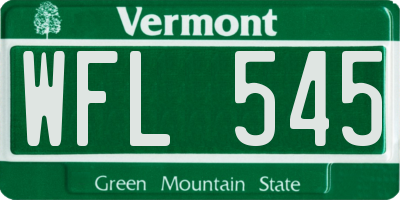 VT license plate WFL545