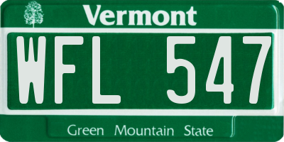 VT license plate WFL547