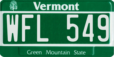 VT license plate WFL549