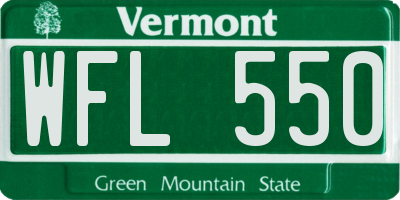 VT license plate WFL550