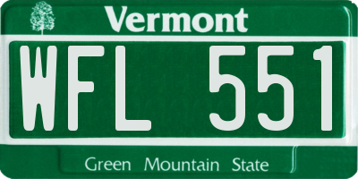 VT license plate WFL551
