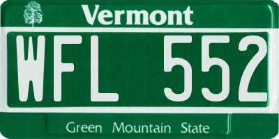 VT license plate WFL552