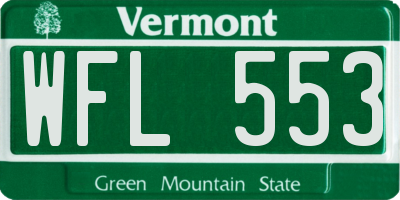 VT license plate WFL553