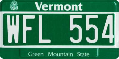 VT license plate WFL554