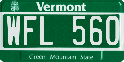VT license plate WFL560