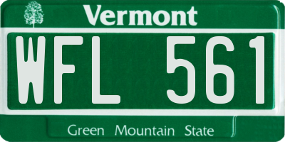 VT license plate WFL561