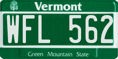 VT license plate WFL562