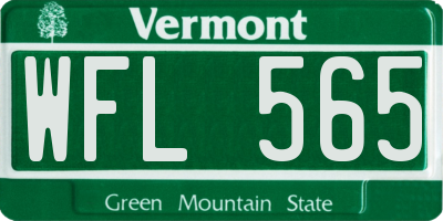 VT license plate WFL565
