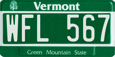 VT license plate WFL567
