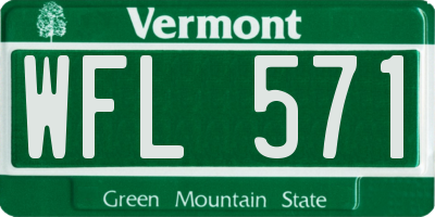 VT license plate WFL571