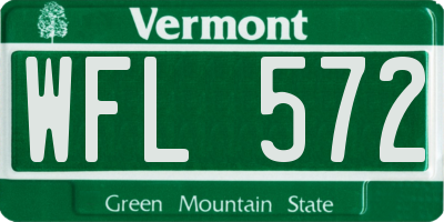 VT license plate WFL572