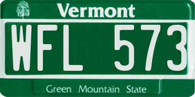 VT license plate WFL573