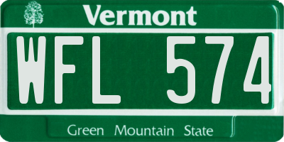 VT license plate WFL574