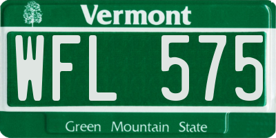 VT license plate WFL575