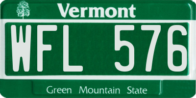 VT license plate WFL576
