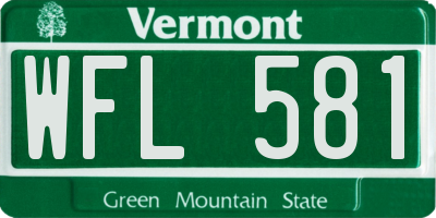 VT license plate WFL581