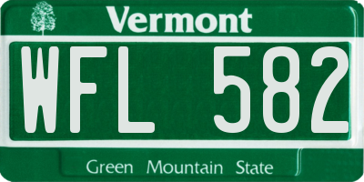 VT license plate WFL582