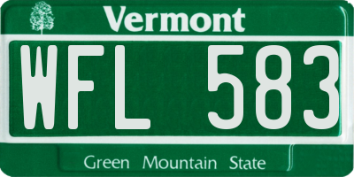 VT license plate WFL583