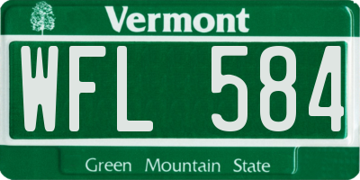 VT license plate WFL584