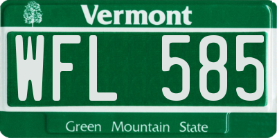 VT license plate WFL585