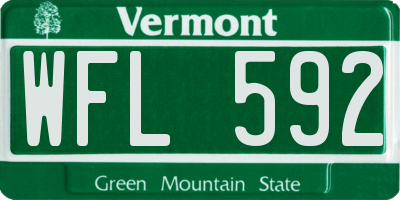VT license plate WFL592