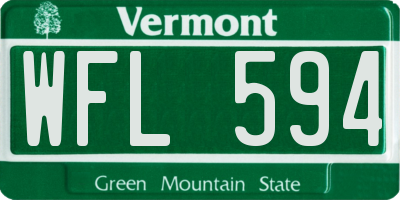 VT license plate WFL594