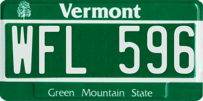 VT license plate WFL596