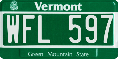 VT license plate WFL597