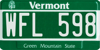 VT license plate WFL598