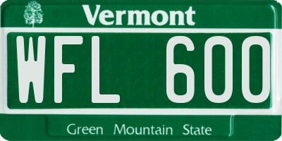 VT license plate WFL600