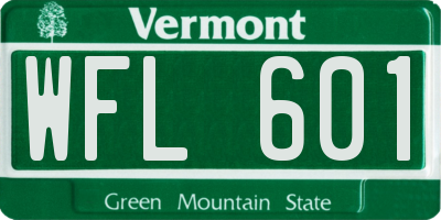 VT license plate WFL601